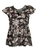 Top stampa floreale nero