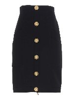 Gonna nera con bottoni color oro
