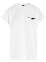 T-shirt con logo flock bianca