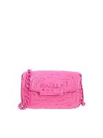 Borsa a tracolla con logo fucsia