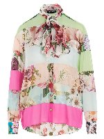 Camicia patchwork floreale multicolor