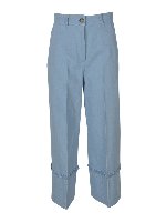 Pantaloni con risvolto azzurri
