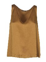 Top color ocra scollo a V