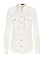 Camicia bianca con bottoni color oro