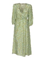 Abito lungo azzurro con stampa floreale