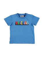 T-shirt blu logata