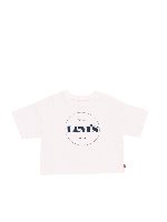 T-shirt crop stampa Levis bianca
