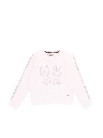 Felpa bianca con stampa glitterata