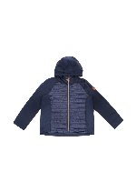 Giubbino imbottito blu con cappuccio