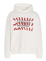 Felpa in cotone bianca con logo