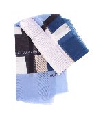 Pashmina sui toni del blu con logo