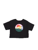 T-shirt crop nera logata