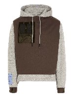 Felpa multitasche grigia e verde