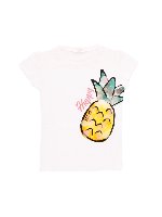 T-shirt bianca con stampa ananas