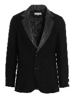 Blazer monopetto in lino nero