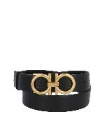 Cintura logo Gancini impresso nera