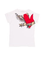 T-shirt bianca con stampa cuore