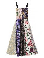 Vestito Patchwork jacquard multicolor