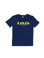 T-shirt logata blu e gialla
