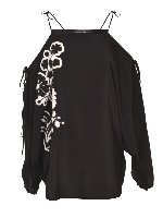 Blusa con ricamo floreale