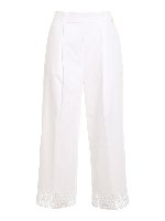 Pantalone crop con dettaglio pizzo