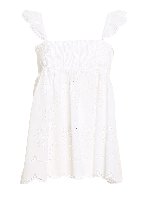 Top in cotone stretch con pizzo