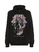 Felpa con stampa logo in strass