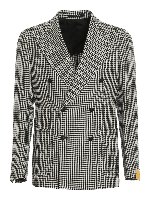 Blazer in lino pied-de-poule