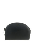 Borsa nera a mezza luna in pelle