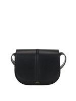 Borsa a bandoliera in pelle liscia nera