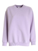 Felpa girocollo viola con etichetta logo