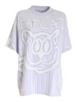 T-shirt azzurra con stampa all over