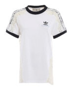 T-shirt bianca con pizzo e tulle