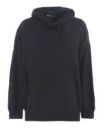 Felpa over nera con cappuccio