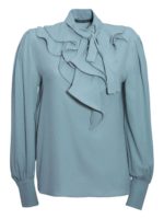 Blusa azzurra con rouches