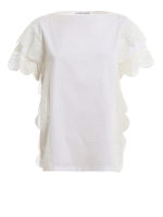 Blusa in cotone e pizzo macrame