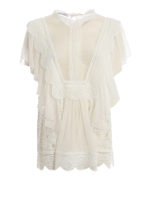 Blusa in seta e pizzo macrame