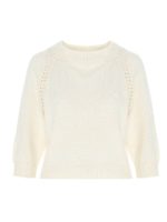 Maglia con dettagli traforati bianca