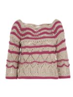 Maglia a righe grigio e viola