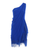 Abito monospalla in seta con pizzo