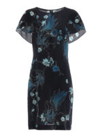 Abito in crepe de chine stampa fondo marino