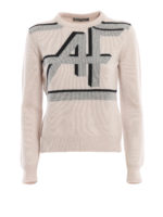 Pull in lana e cashmere con logo intarsiato