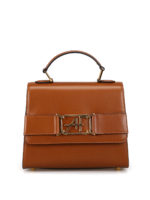 Borsa a tracolla in pelle con logo dorato