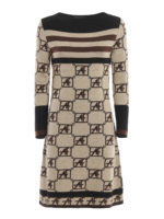Abito in maglia di lana jacquard con logo