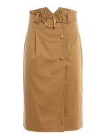 Gonna a portafoglio con bottoni dorati