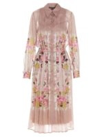 Vestito lungo con stampa floreale rosa