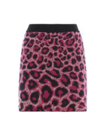 Minigonna in lana jacquard a motivo animalier