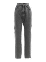 Jeans a vita alta in denim di cotone