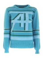 Pullover color turchese con logo monogram