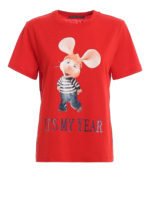 T-shirt rossa Its My Year con Topo Gigio